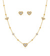 Rua Heart Charms Necklace with Earrings