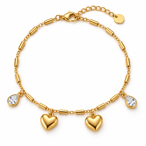 Dual Gold Heart Anklet