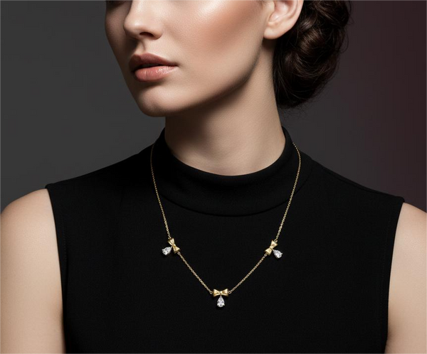 Teardrop Bow chain Pendant