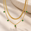 Double Layer Green Chime Necklace