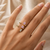 Dual Band Pink Statement Ring