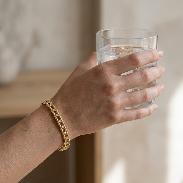 Bamboo Diamond Stud Bracelet