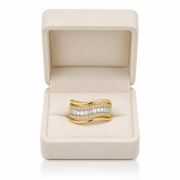 Studded Wave Band Ring