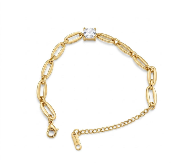 Crystal Cube Link Bracelet