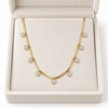 Disc Crystal Snake chain Necklace