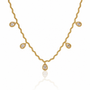 Teardrop Crystal Wave Chain Necklace