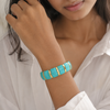 Resin Tube Stretchable Bracelet - Blue