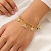 Studded Fin Charms Bracelet