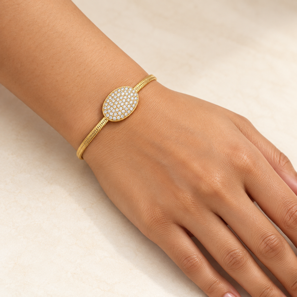 Studded Oval Wiper Chain Bracelet