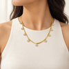 Disc Crystal Snake chain Necklace