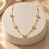 Curve Heart Studded Necklace with Earrings
