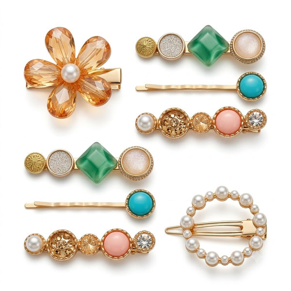 Pastel Mosaic Hair Clip Set for women by Fix My Hairs