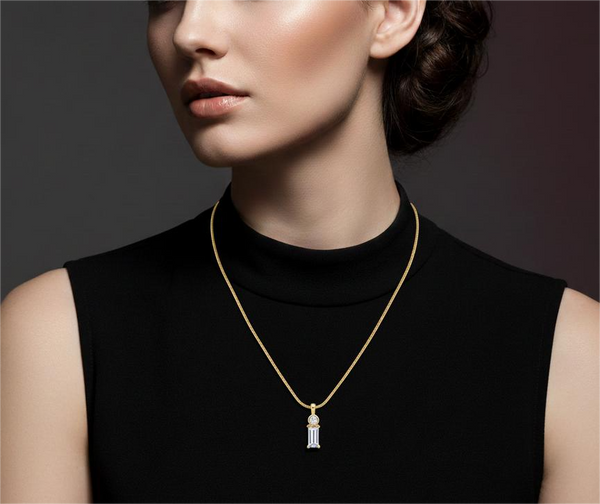 Emerald-cut Pendant Necklace
