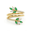 Emerald Leaf Spira Ring