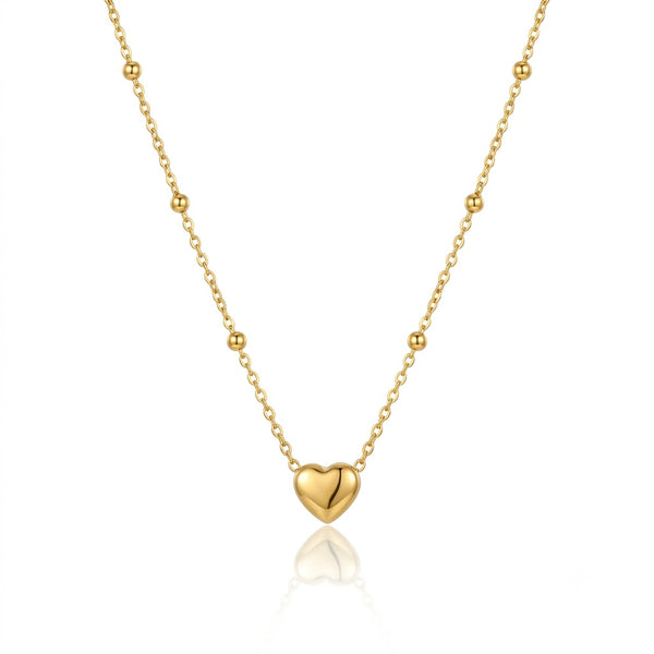 Gold Heart Ball chain Necklace