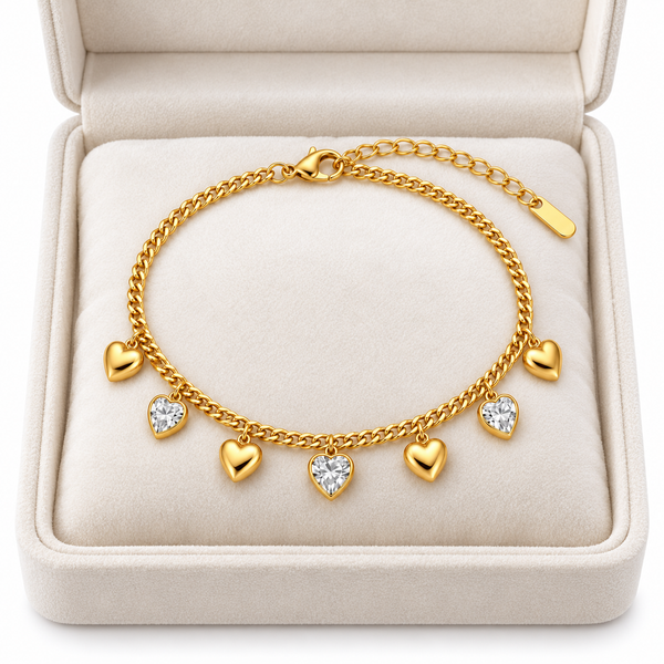 Heart Gold Chime Bracelet
