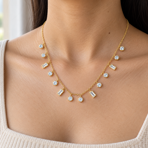 Rectangle Tassel Necklace