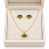 Emerald Studded Eye With Earrings