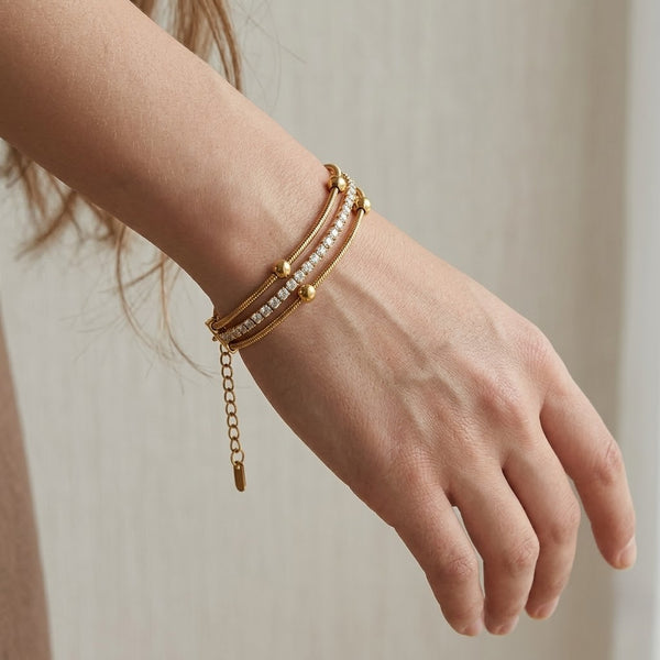 Satellite Silver Multilayer Bracelet
