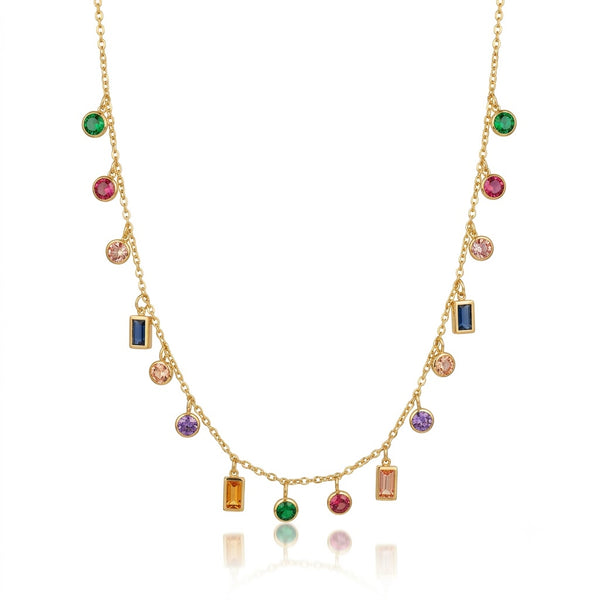 Multicolour Rectangle Chimes Necklace