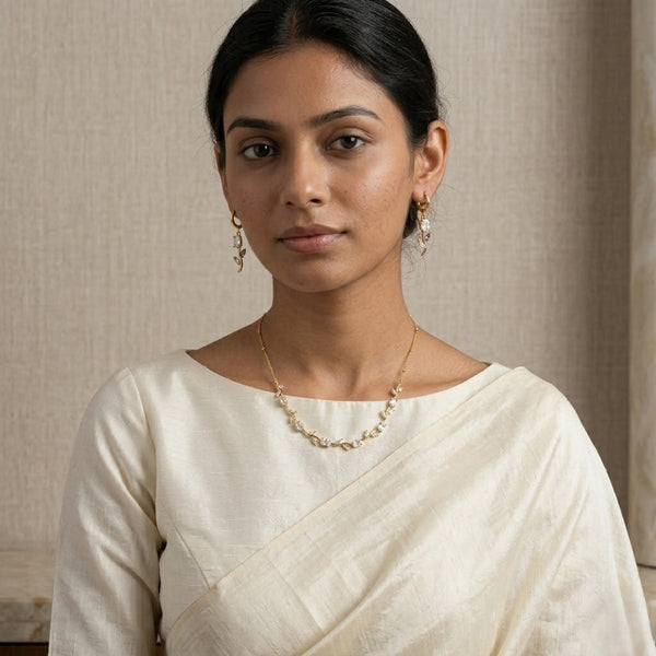 Crystal Tulip Necklace with Earrings