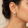 Pink Bloom Circle Earrings