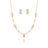 Rectangle charms necklace with Earrings
