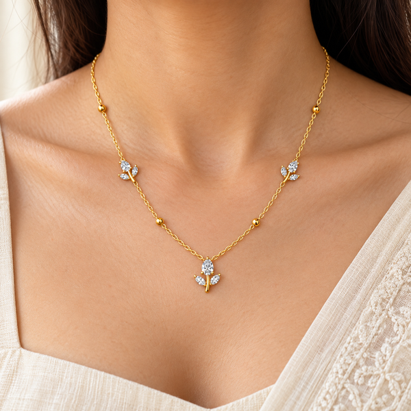 Mini Crystal Tulip Necklace