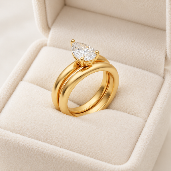 Crystal Pear Cut Ring