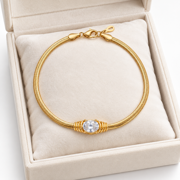 Oval Cut Snake Chain Bracelet