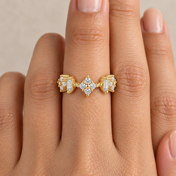 Zircon Flower Ring