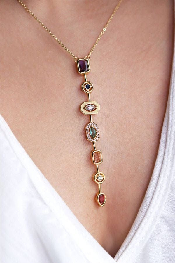 Multicolored Stone Necklace