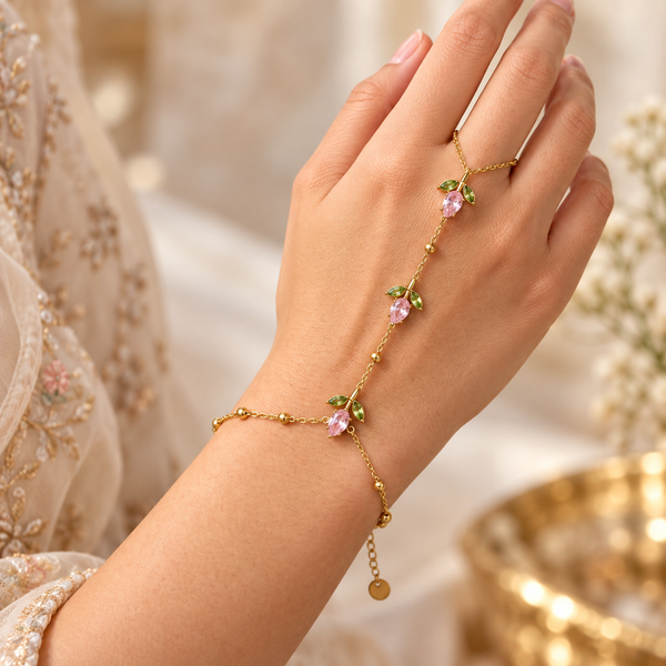 Pink Tulip Hand Chain