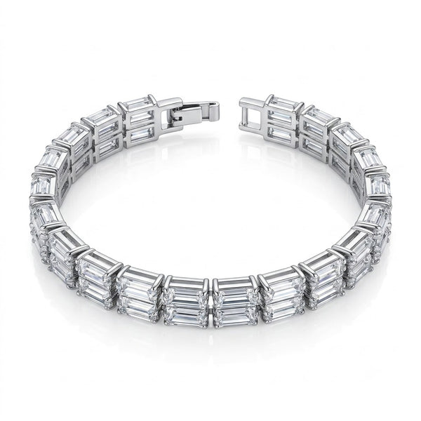 Irregular Silver Crystal Bracelet