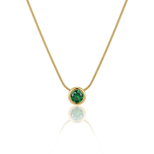 Emerald Minimal Necklace