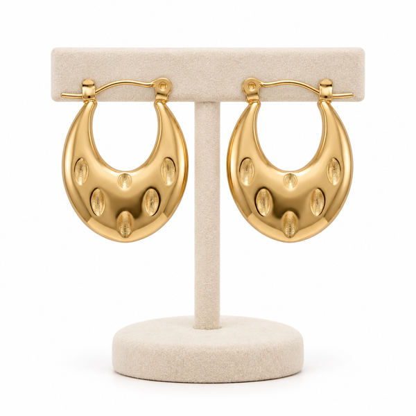 Gold Crescent Earrings