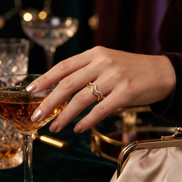 Studded Wave Ring