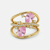 Pink Drop Crystal Wave Ring