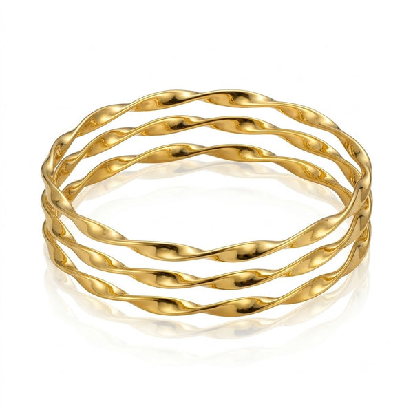 Minimal Twisted Thin Bangles- Set of 3