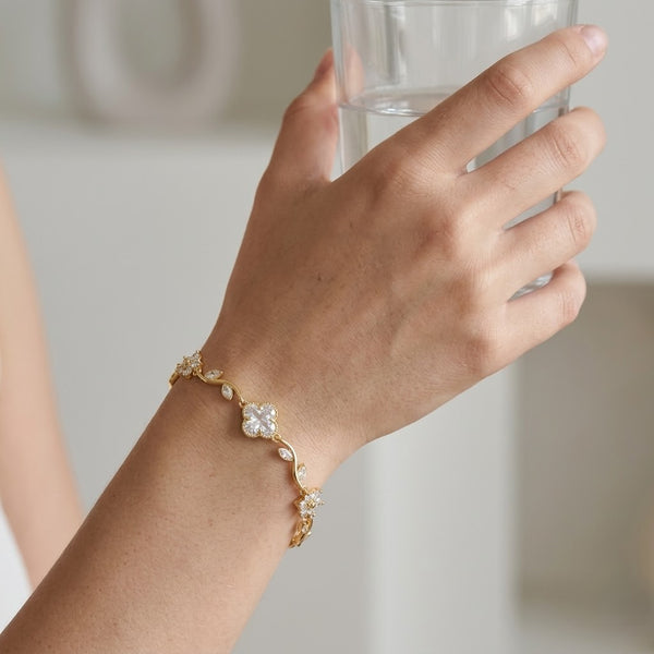 Crystal Flower Studded Bracelet