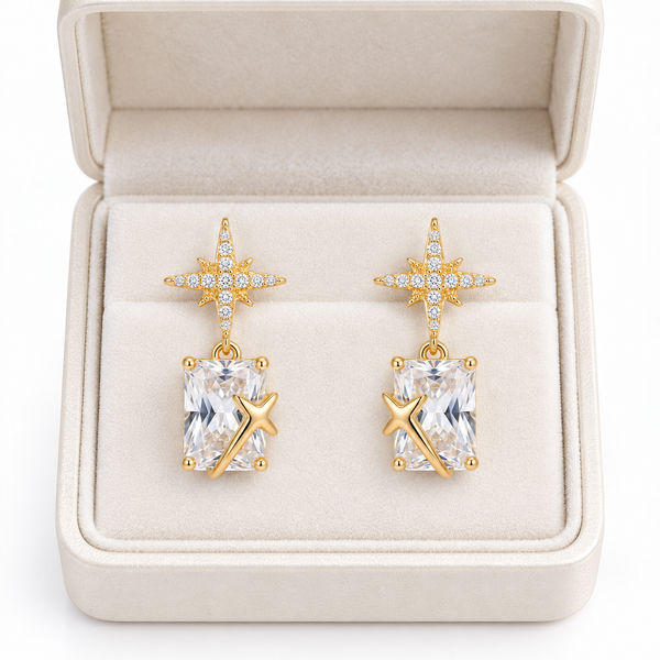 Star Studded Drop Earrings
