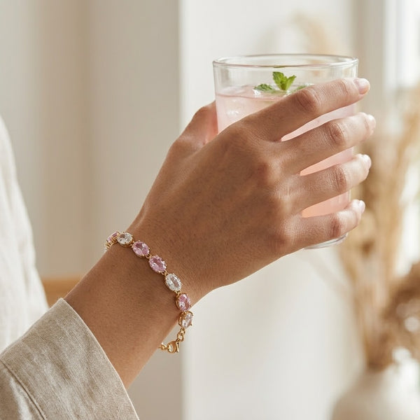 Rose Crystal Alt Drop Bracelet