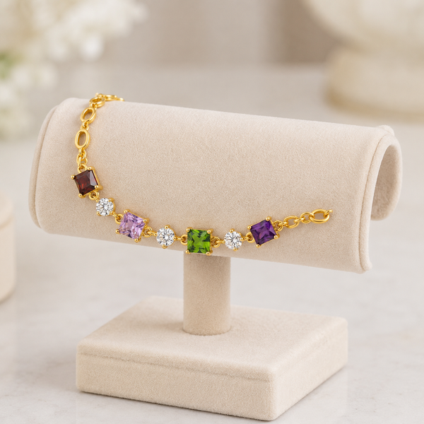 Crystal Cube Link Bracelet