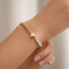 Gold Heart Baguette Bracelet