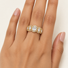 Oval Crystal Link Ring