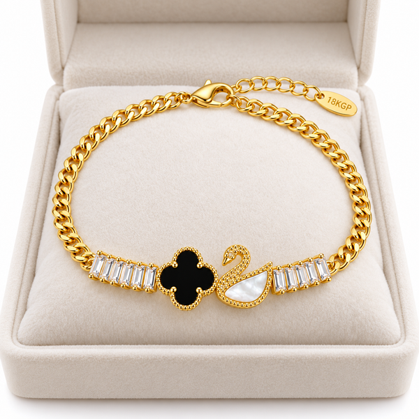Swan Clover Bracelet