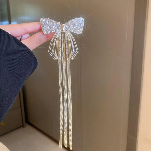 Dreamy Studded Butterfly Tassel Hair Bow Clip – alternate angle