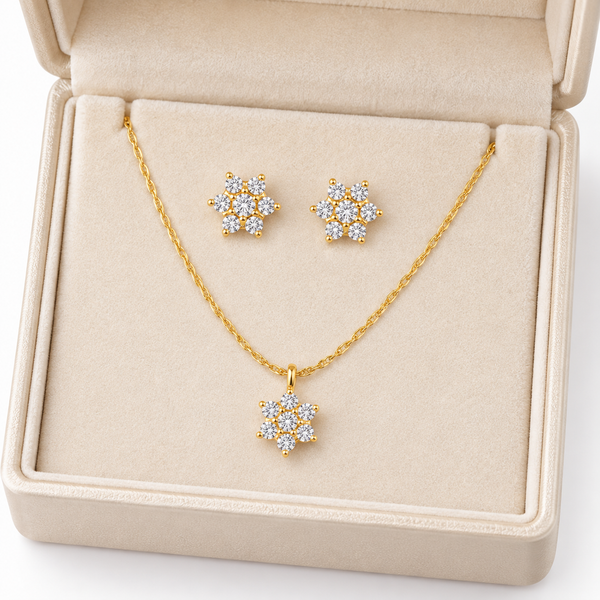Star Bloom Necklace with Earrings