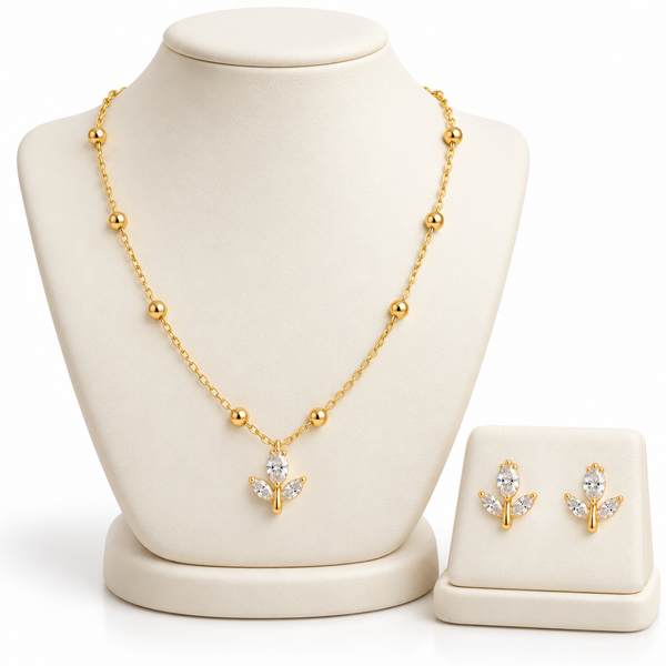 Tulip Necklace With Earrings
