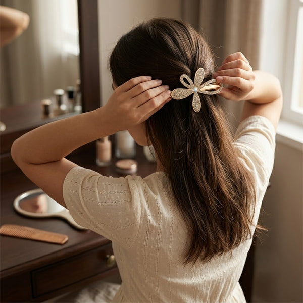 Irri Rhinestone Flower Hair Clip hair barrette for women by Fix My Hairs
